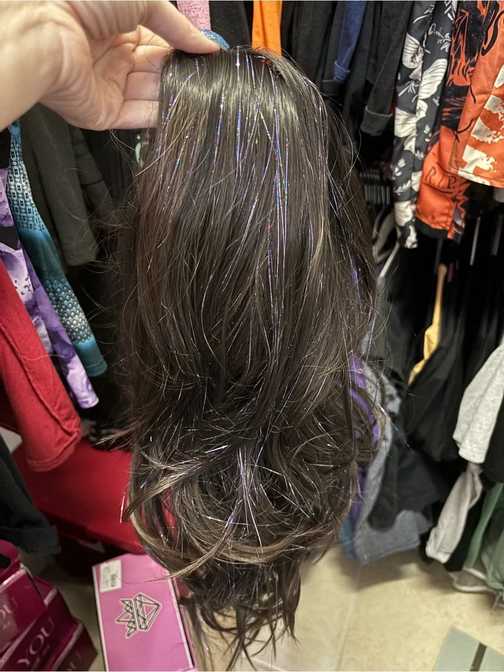 Chelsey Smith Crowns Sharpay Dark Brown Tinsel Like New Standard HighQuality Wig